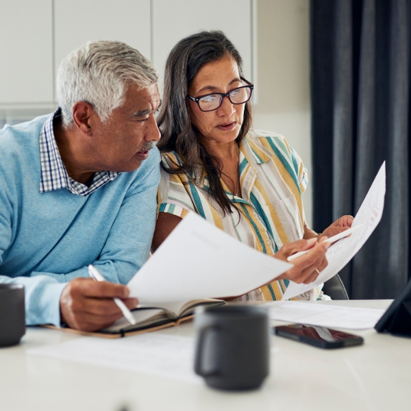 couple looking at paperwork